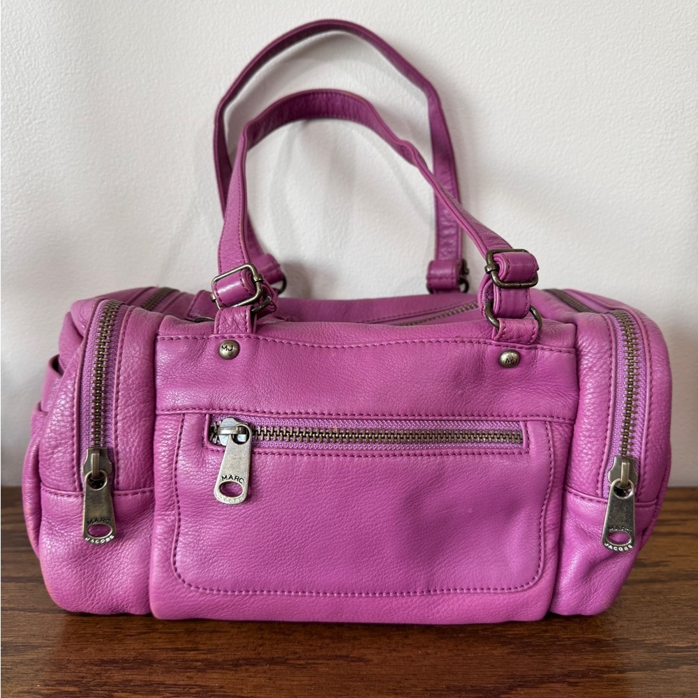Vintage Y2K Marc Jacobs Pink Purple Zipper Top Satchel Bag
